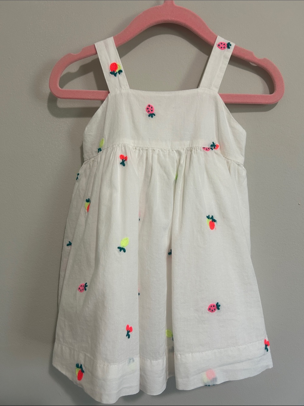 GAP White Sundress with Neon Fruit Embroidery